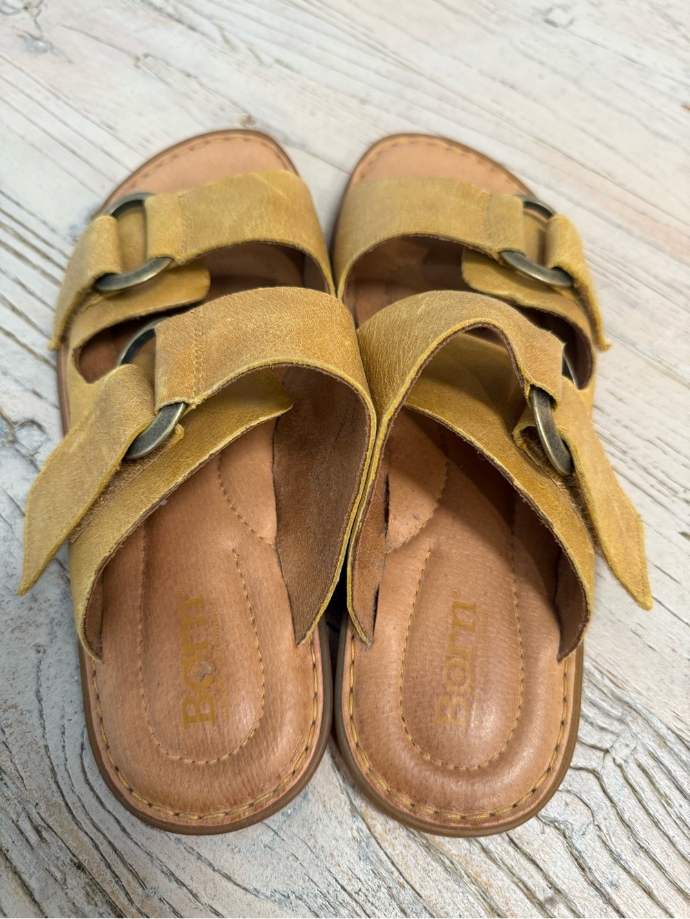 Women’s Born Marston yellow leather sandals size 8 - Picture 7 of 10